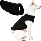Gooby Fleece Vest Dog Sweater - Black, Large - Warm Pullover Fleece Dog Jacket with O-Ring Leash for Small to Medium Dogs