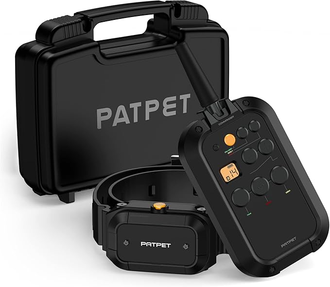 PATPET Dog Training Collar with Remote- 3/4 Mile Range E Collar Waterproof Rechargeable Shock Collar for Large Dog(15-140lbs)