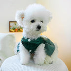 Fashion Sweet Puppy Dog Blingbling Princess Skirt Pet Dog Lace Cake Camisole Tutu Dress H-Dark Green XL