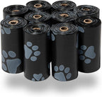Best Pet Supplies Dog Poop Bags (150 Bags) for Waste Refuse Cleanup, Doggy Roll Replacements for Outdoor Puppy Walking and Travel, Leak Proof and Tear Resistant, Thick Plastic - Black