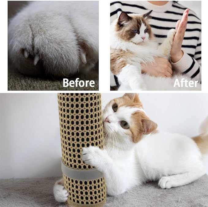 Cat Nail File Scratcher- Cat Scratch Pad with 80-Grit Aluminum Oxide, Wrap-Around Design for Cat Trees and Posts, Scratch Mat is Ideal for Trimming Cat Nails (14.81"x11.12")