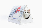 Christmas Snowman Cardboard Cat Scratcher House