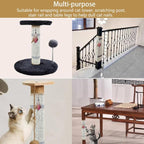 Cat Nail File Scratcher- Natural Sisal Scratching Pad with 80-Grit Aluminum Oxide, Wrap-Around Design for Trimming Cat Nails, Repairing Cat Trees& Posts