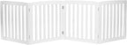 ZENY 24 Inch Pet Dog Gate, Foldable Freestanding Dog Door 4 Panel, White Wooden Z Shape Step Over Pet Fence for Entryway, Stairs, Doorway, White