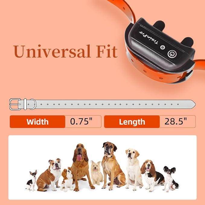 Universal 27 ½” X ¾” Replacement Band Strap for Dog Training Collar - Adjustable Waterproof TPU for Remote E-Collar, Static/Vibration Shock Trainer.
