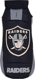 NFL Las Vegas Raiders Puffer Vest for Dogs & Cats, Size Large. Warm, Cozy, and Waterproof Dog Coat, for Small and Large Dogs/Cats. Best NFL Licensed PET Warming Sports Jacket