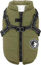 Gyuzh Dog Coat with Harness Puppy Coats Small Dog Harness Jacket Winter Waterproof Jackets for Smal Medium Large Dogs