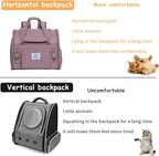 Pet Backpack Carrier for Small Dogs Medium Cats, Puppies,Breathable and Collapsible Design, Portable Travel Bag for Bearded Dragon,Rabbit Cage (Purple, Large)