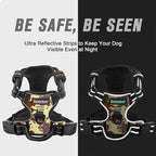 BARKBAY No Pull Dog Harness Front Clip Heavy Duty Reflective Easy Control Handle for Large Dog Walking(Desert camo,L)