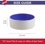 SPOT Ceramic Stoneware- Pet Bowl for Medium and Large Dogs, Classic Heavy Duty Non-Slip Ceramic Bowl for Food and Water - 7.5in Diameter