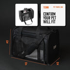 17.5" Pet Travel Carrier Bag - Collapsible Cat & Dog Carrier - Breathable, Durable & Spacious - Fits Small and Medium Pets up to 15lbs - Pet Travel Bag by Tebon