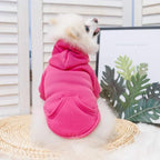 KOOLTAIL Dog Hoodie for Large Medium Small Dogs,Soft&Warm Pet Sweater with Leash Hole and Pocket Boy Girl,Puppy Fall Winter Jacket Clothes,French Pitbull Cold Weather Coat Sweatshirt,Deep Pink SM