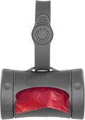 Ubbi Retractable Dog Poop Bag Holder and Dispenser with Silicone Strap Leash Attachment, Includes 2 Rolls of Lavender Scented Leakproof Waste Bags, Charcoal