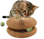 New Mint Ball Cat Scratching Board Toy, Upgrade Magnetic Interactive Kitty Toy, Shape Shifting Cardboard Cats Toys for Entertaining, Magic Organ Cat Scratcher Pads for Indoor Cats (1 pcs)