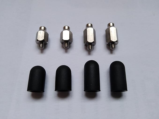 Replacement Prong/Probe/Contact Point w/Conductive Silicone Rubber Cap Tip for Dog Training Shock Collar/E Electric Electronic Remote Bark Collar,for Long Short Fur Dog (Male_Short+Medium)