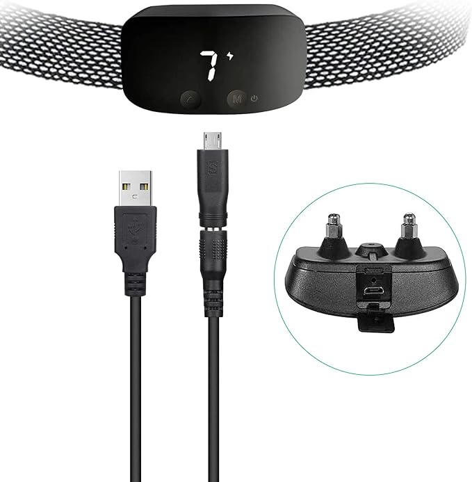 Shock Collar Charger Replacement for Petrainer PET998DBB, NBJU TC-001 and PATPET P-Collar 320 Training Collar,4 in 1 USB Charging Cable, Micro USB Adapter