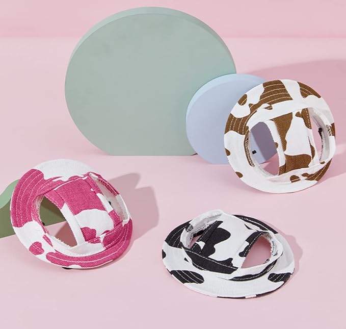 Round Brim Princess Hat Visor Hat Pet Dog Mesh Porous Sun Hat with Ear Holes for Small, Extra Small Dog Teddy, Pug, Chihuahua, Shih Tzu, Yorkshire Terriers, Papillon W-Rosered L