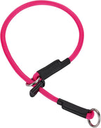 Martingale Dog Collar, 5/16” High-Strength Nylon Rope Slip Collar with Spring-Loaded Adjustable Stopper for Small, Medium & Large Dogs(Pink, 18 inch)