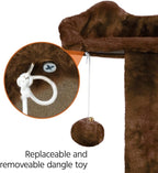 Topeakmart 54in Cat Tree, Cat Tower w/Large Cat Condo Scratching Posts and Perch, Cat Stand House Furniture, Brown