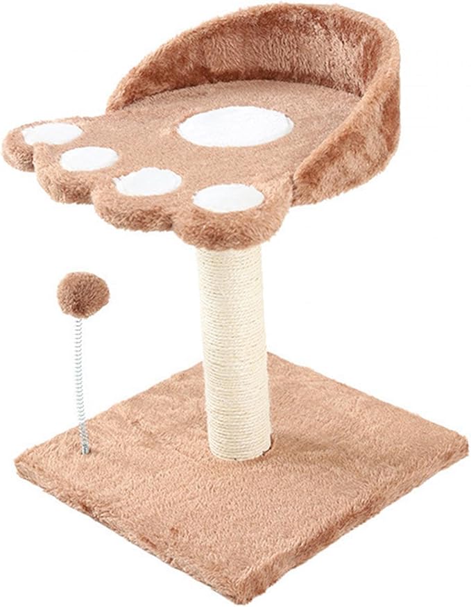 Cat Scratching Post Cat Tree Towers Wear Resistant Interactive Cat Toy Ball for Play Rest Indoor Cats Cat Tree Cat Furniture Cat Condo, Brown
