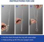 Silver Dog Choker Collars,2-Pack Metal Slip Link Martingale Collar Training Heavy Duty Dog Choke Collars Boys Girls Puppy Collars for XXS XS Small Medium Large Big Breed,M