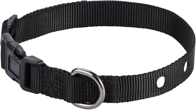 1 Inch Dog Shock Collar Replacement Strap with 2 Holes - Compatible with Most Brands of Ecollar Dog Fences and Training Collars, Black