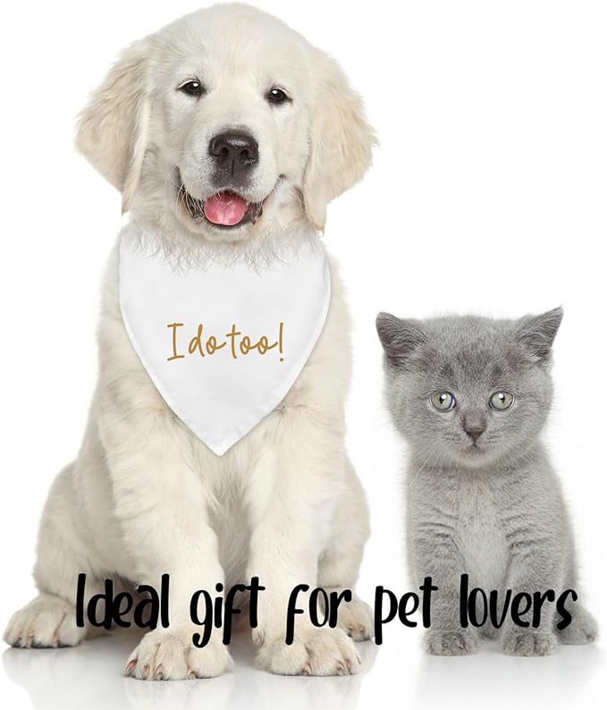 Dog Wedding Engagement Bandana Apparel & Accessories Pet Bandana Scarf Photo Prop I Do Too! Wedding Outfit Funny Engagement Party Decorations Gifts