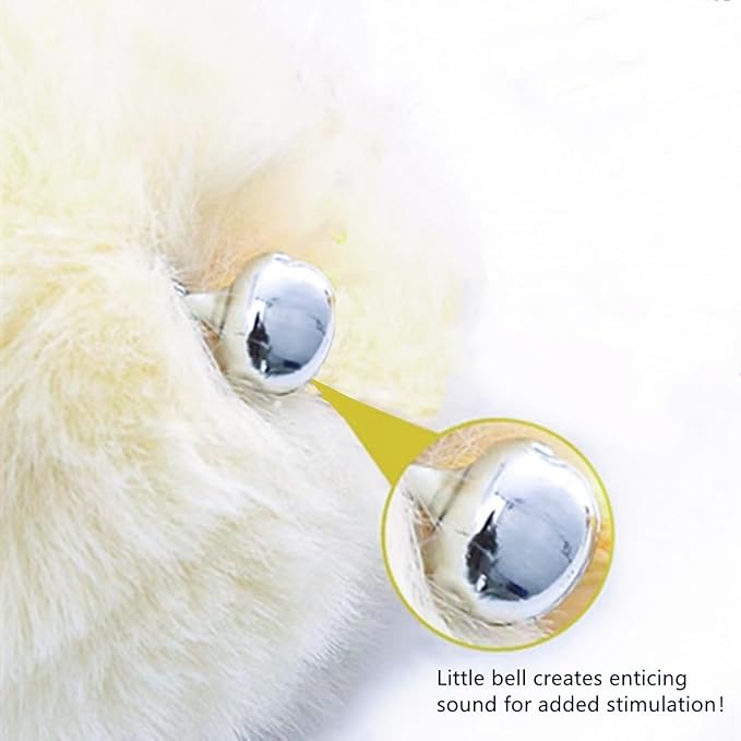 SHENGOCASE 10-Pack Cat Tree Tower Accessories Replacement Attachment Ball Toy, Replaceable Cat Dangling Toy with Bell (Cream-White)