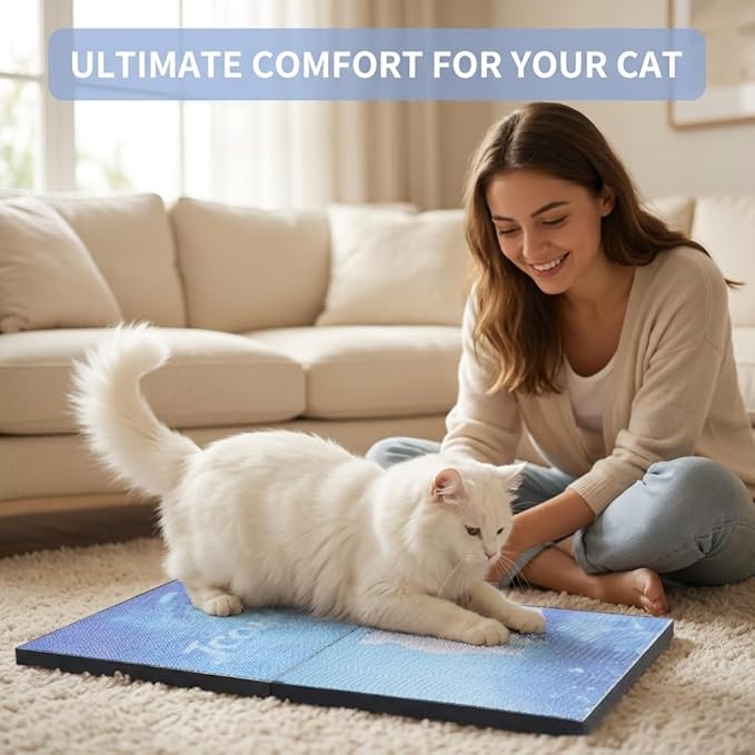 Cat Scratch pad,Scratching Board Cat wall Scratcher for Indoor，Foldable,Durable Recyclable Cardboard, Premium Scratch, Suitable for Cats to Rest, Grind Claws and Play(Blue)