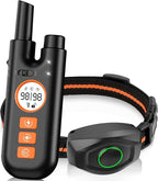 Dog Shock Collar for Dogs, Dog Training Collar with Remote Control Range 1300Ft, 3 Training Modes, Beep, Vibration, Shock, IPX7 Waterproof Rechargeable Electric Shock Collar