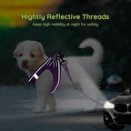 BELLA & PAL Step in Vest Harness for Small and Medium Dogs, No Pull Small Dog Harness with Leash Set, Comfortable Air Mesh Dog Vest Harness with Reflective Strip (Grape Purple, S)