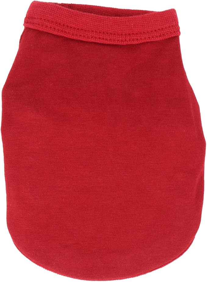 LOPHIPETS 100% Cotton Dog Tee Shirt for Small Dogs Teacup Chihuahua Yorkie Puppy Clothes-Red/XS