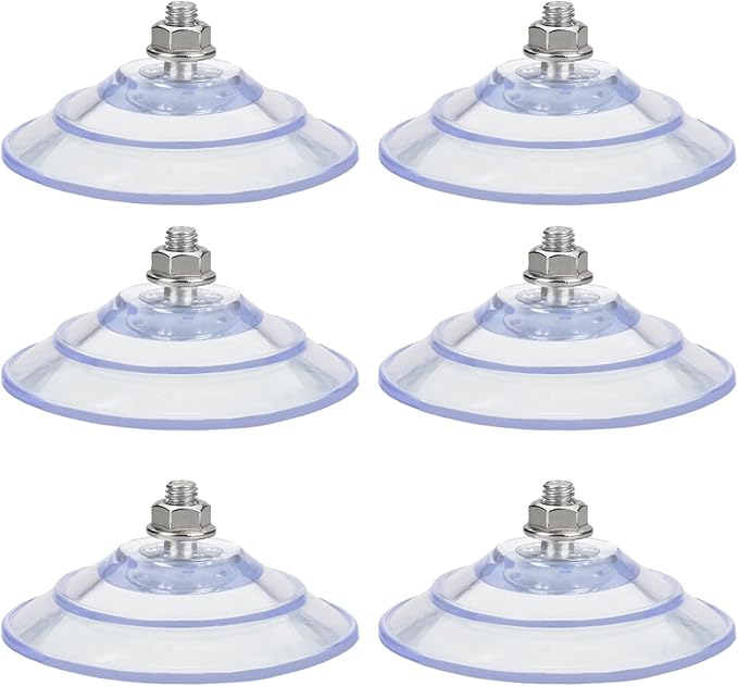 XJKJ 6 PCS cat Window Hammock Suction cat bass Cats Hammock Hanging pet Supplies M8*15 Screw Transparent suctions Cup, Screw Suction Cup 85mm/3.4 "PVC suctions Cup