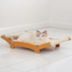 Larger Cat Scratcher Bed for Indoor Cats, Sisal Durable Cat Scratch Pad with Hammock for Indoor Cats Lounger & Sleep & Scratch, Natural Sisal Scratching Post, Sturdy Solid Wood Frame