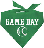 Game Day Dog Bandana | 100% Cotton Adjustable Triangle | Made in USA | Baseball| Sports | Biggest Fan | Game Day | Green, One Size (1054)