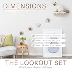 Trixie Wall Mounted Cat Lookout Set – Climbing Shelves with Sisal Steps & Plush Platforms – Wall-Mounted Cat Shelves for Scratching & Lounging – Light Gray-Greige, 12.75 x 18.75 x 6.25 in