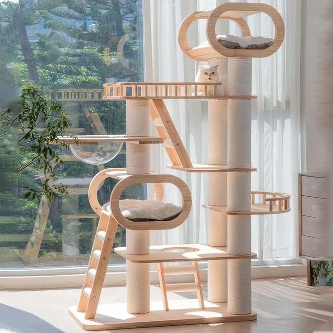 Large Wooden Tree Tower for Cat