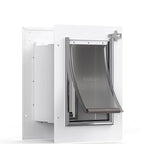Baboni Pet Door for Wall, Steel Frame and Telescoping Tunnel, Aluminum Lock, Double Flap Dog Door and Cat Door, Strong and Durable (Pets Up to 12 Lb) -Small
