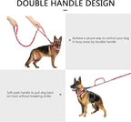 DAGANXI Tactical Dog Collar, Adjustable Military Training Nylon Dog Collar with Control Handle and Heavy Metal Buckle for Medium and Large Dogs, with Patches and Airtags Case (M, Christmas red-Set)