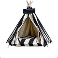 Dog Bed Tent,Portable Pet Tent for Cats or Small Dogs,Removable & Washable,Indoor Dog House with Thick Cushion,Cat Tents for Indoor Cats,Soft,Cozy,Pet Teepee,Dog Cabana Outdoor(White&Black)