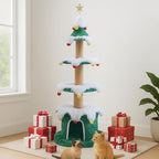 Cat Christmas Tree Multi Level Cat Tower with Scratching Posts Plush Condos and Holiday Cat Furniture Design Available in Multiple Styles and Sizes (Noble Fir, 66" H)