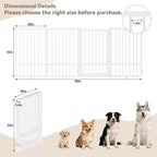 Full Metal Freestanding Dog Gate with Door, 32''Height Foldable Pet Dog Fence for Indoor & Outdoor, 4 Panels Extra Wide Free Standing TallDog Gates for Doorways,House,Stairs,Porch,Deck,Yard