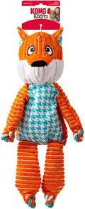 KONG Floppy Knots - Durable No‑Stuffing Squeaky Rope & Plush Dog Toy - for Teething, Playing (Fox, Extra Large)
