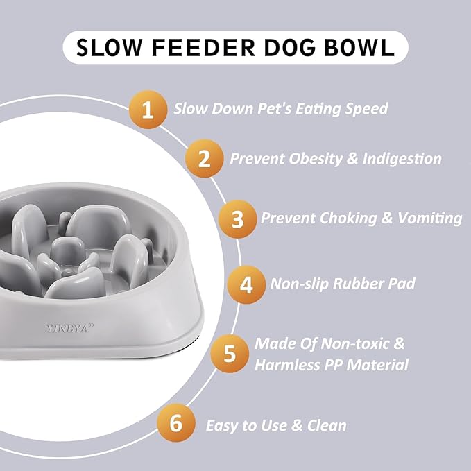 2PCS Slow Feeder Dog Bowls, Pet Supplies That Slow Down Eating, Pet Food Bowls, Maze Dog Puzzle Feeder for Medium Breed