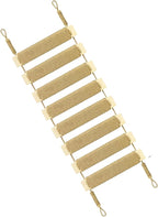 Multi-Functional Cat Ladder & Bridge - Sisal Rope Climbing Frame Wall Furniture for Indoor/Outdoor Cats, Cage Accessories, Parrots, Small Pets (Wood Tone)
