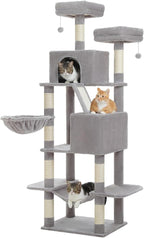 70 inch Sturdy Cat Tree for Indoor Cats Extra Large Cat Tower with Scratching Post, Hammock, Cat Condo for Adult Cats Kittens