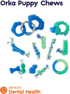Mini Dentachew Pack Dental Chew Toy, Multi-Textured, Fetch & Tug Rope, Puppies & Small Dogs, 7", 3-Pack