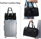 Fashion Dog Carrier Pet Carrier Airline Approved Cat Carrier for Small Dogs Cats Under 15 Lbs, Vegan Leather Collapsible Soft Sided Travel Puppy Carrier