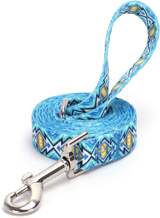 Dog Collar with Leash Airtag Holder Case Set - Dog Collars for Male Female Boy Girl Puppy X-Small Small Medium Large Dogs Walking Running Training - Blue Lattice/XS