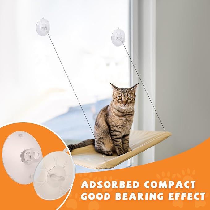 4 Pieces Cat Window Perch Suction Cup, Powerful Cat Window Bed Seat Replacement Suction Cup, Clear PVC Sucker Pads, 2 Styles